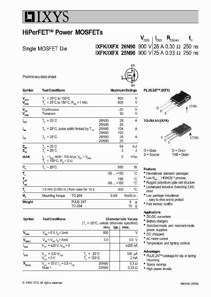 IXFK25N90_5958255.PDF Datasheet