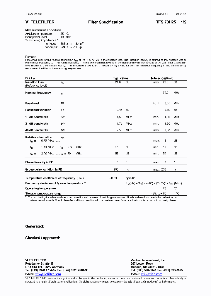 TFS70H25_5961241.PDF Datasheet