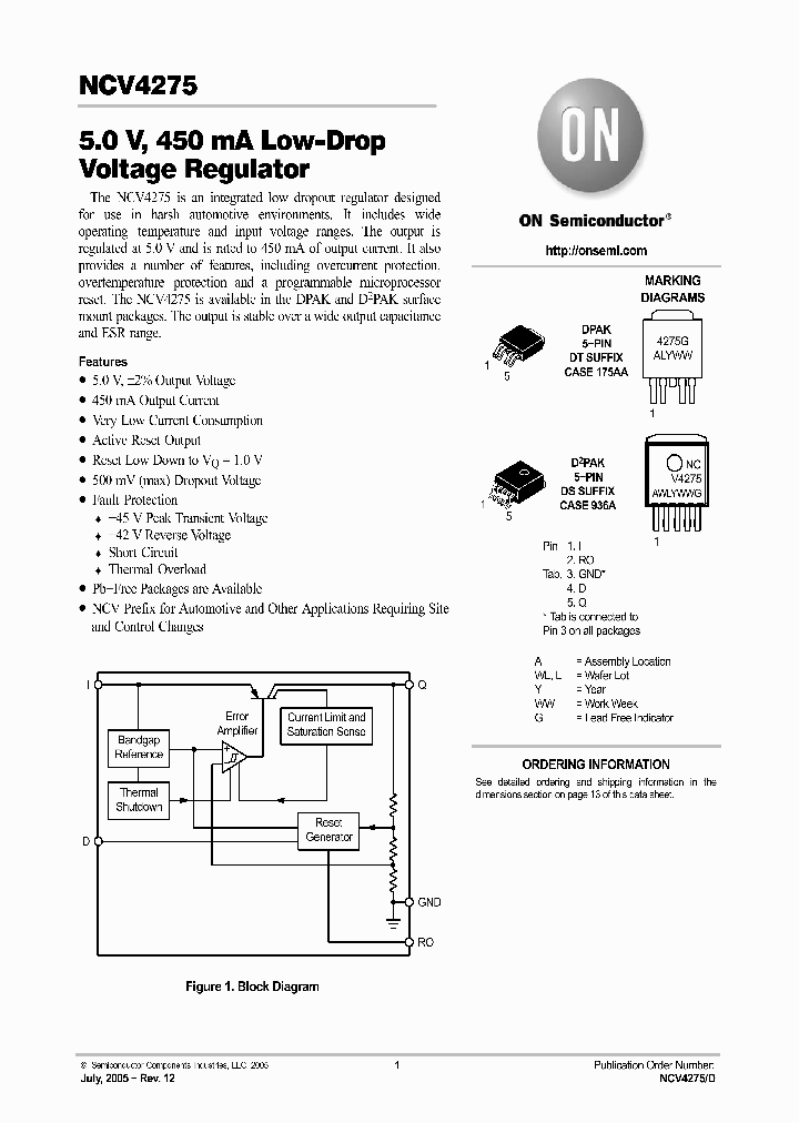 NCV4275_5962201.PDF Datasheet