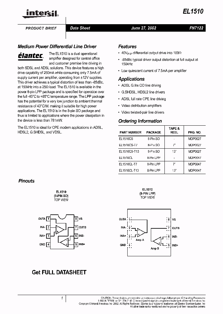 EL1510_5965650.PDF Datasheet