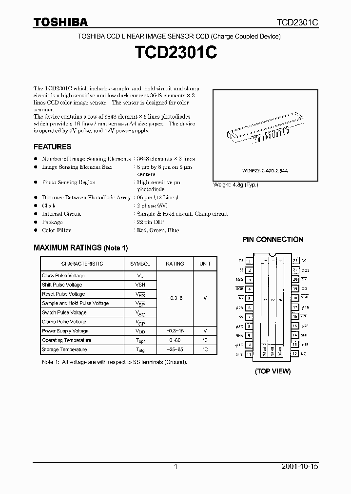 TCD2301C_5965733.PDF Datasheet