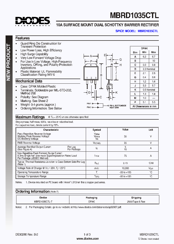 MBRD1035CTL_5966045.PDF Datasheet