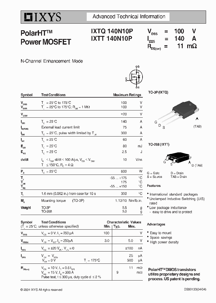 IXTT140N10P_5968943.PDF Datasheet