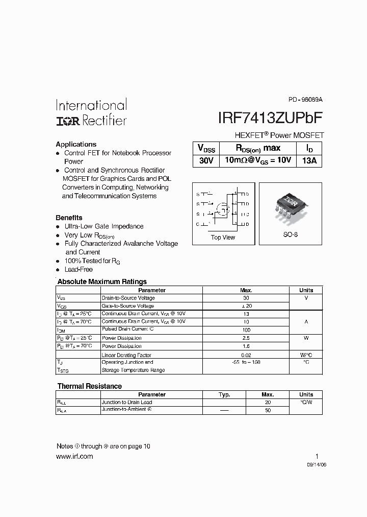 IRF7413ZUPBF_5970786.PDF Datasheet