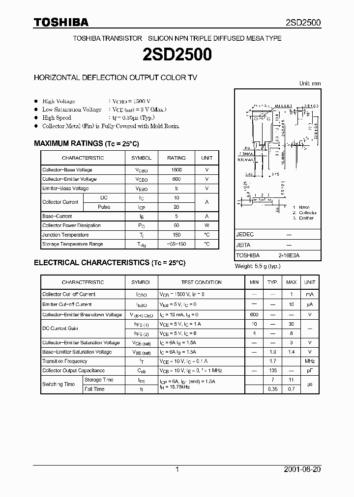2SD2500_5972438.PDF Datasheet
