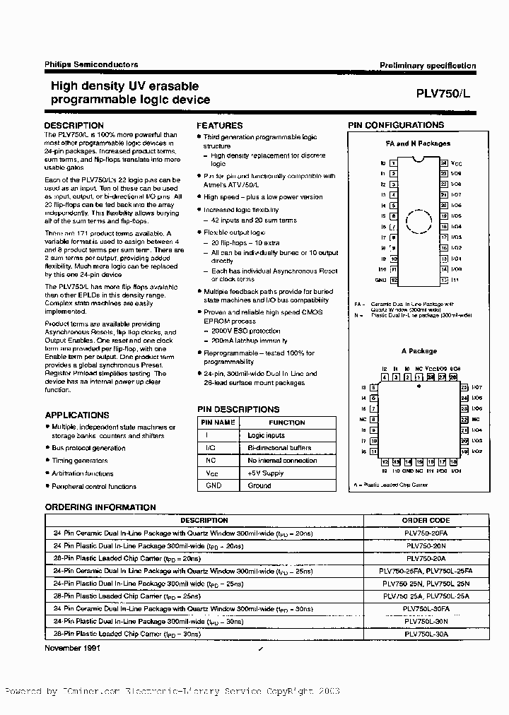PLV750L-25FA_5969559.PDF Datasheet