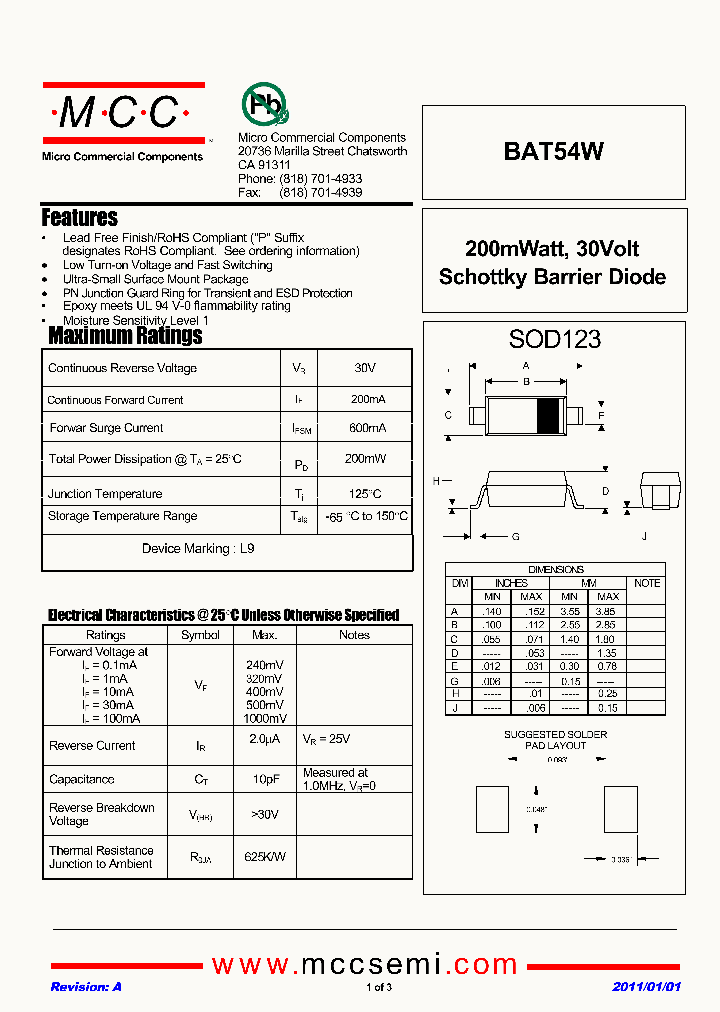BAT54W_5983301.PDF Datasheet