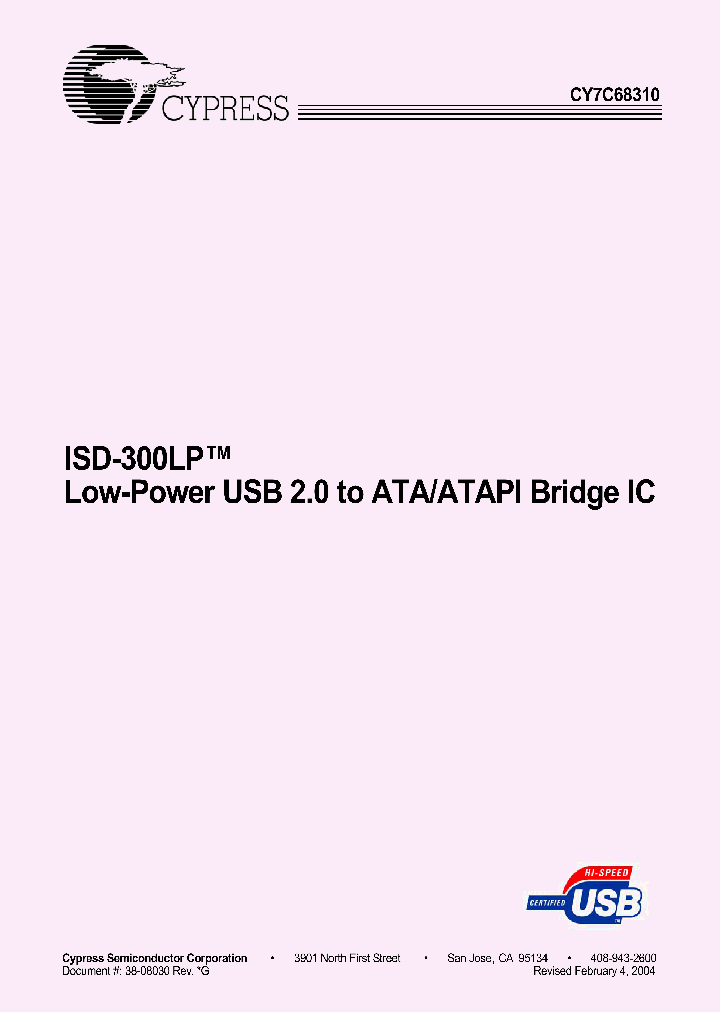 CY7C68310-80AZC_5981213.PDF Datasheet