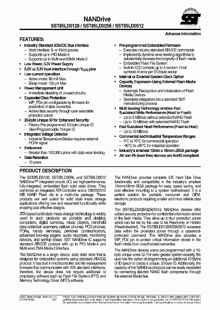 SST85LD0128-120-C-LBZE_5988340.PDF Datasheet