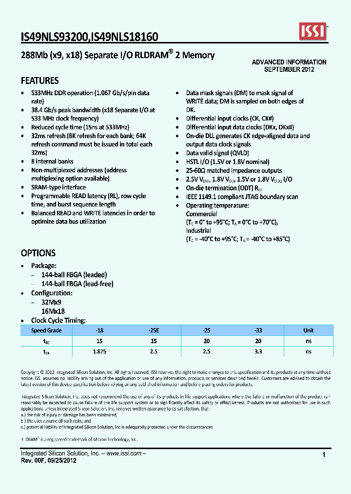 IS49NLS18160_5990323.PDF Datasheet