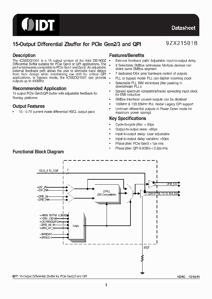 9ZX21501BKLFT_5993802.PDF Datasheet