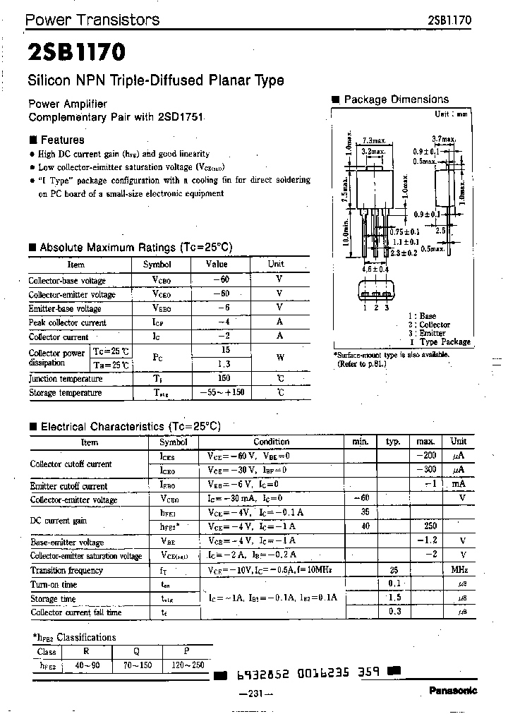 2SB1170P_5992945.PDF Datasheet