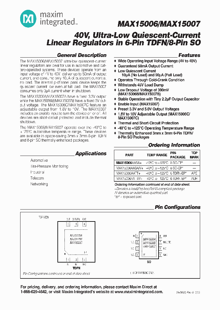 MAX15006CATTV_5995625.PDF Datasheet