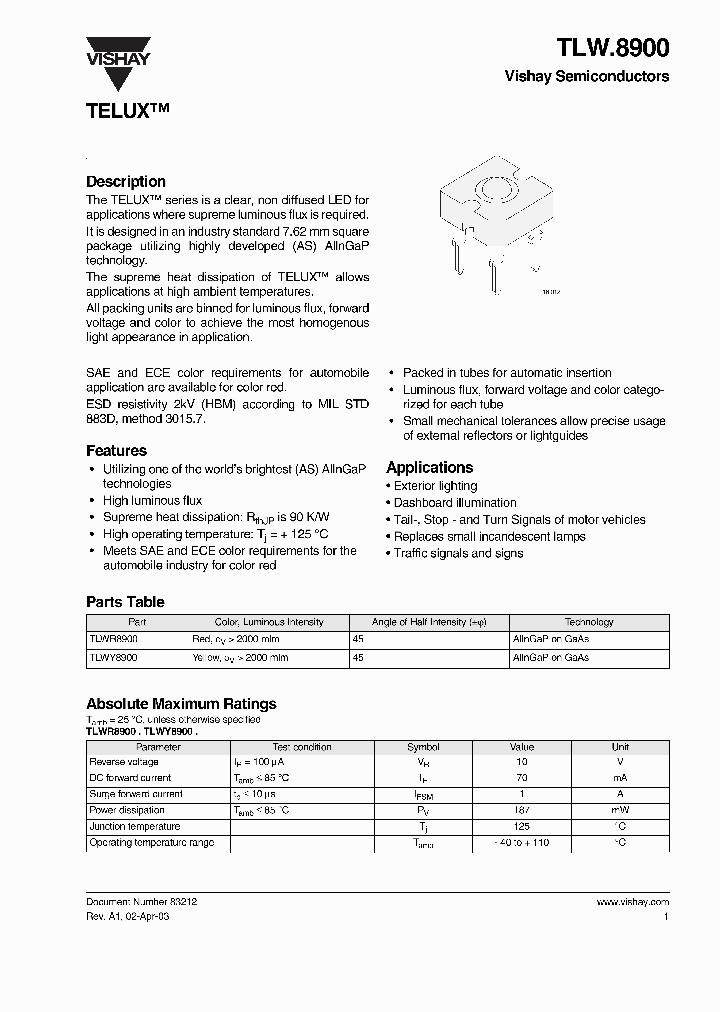 TLW8900_6000121.PDF Datasheet