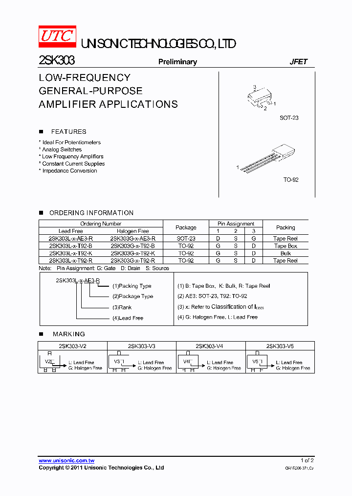 2SK303G-X-T92-B_6000028.PDF Datasheet
