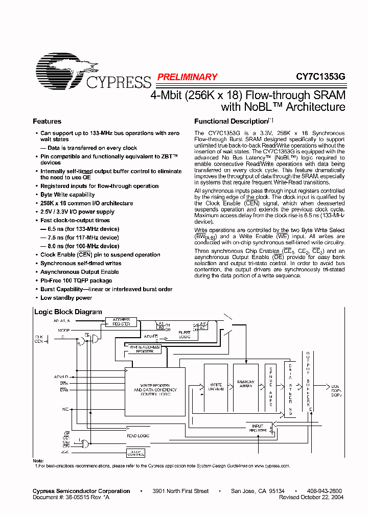 CY7C1353G-117AXC_6010841.PDF Datasheet
