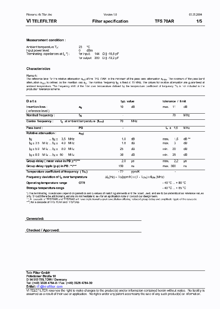 TFS70AR_6017489.PDF Datasheet