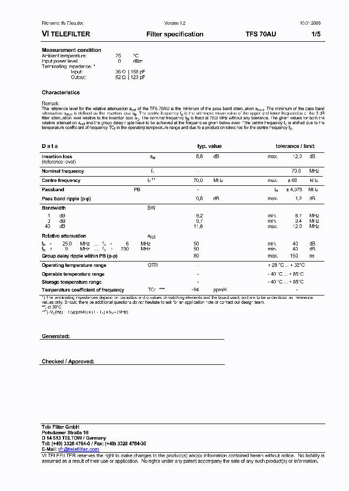 TFS70AU_6017492.PDF Datasheet
