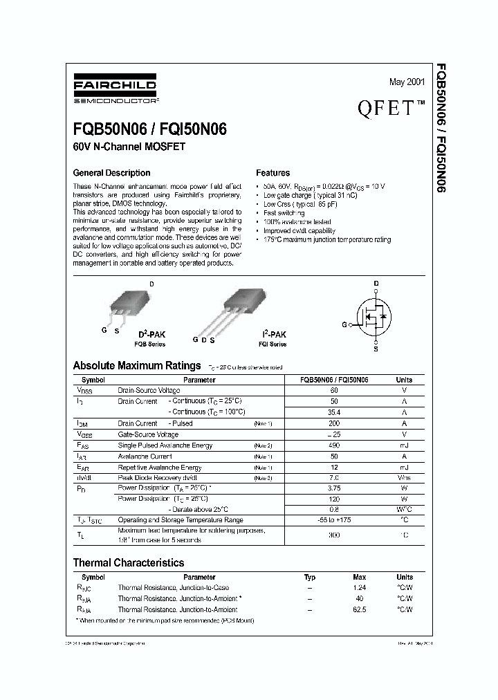 FQI50N06TU_6015709.PDF Datasheet