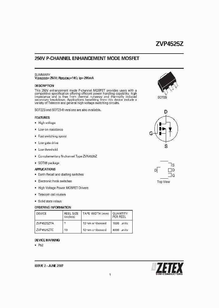 ZVP4525Z_6027686.PDF Datasheet