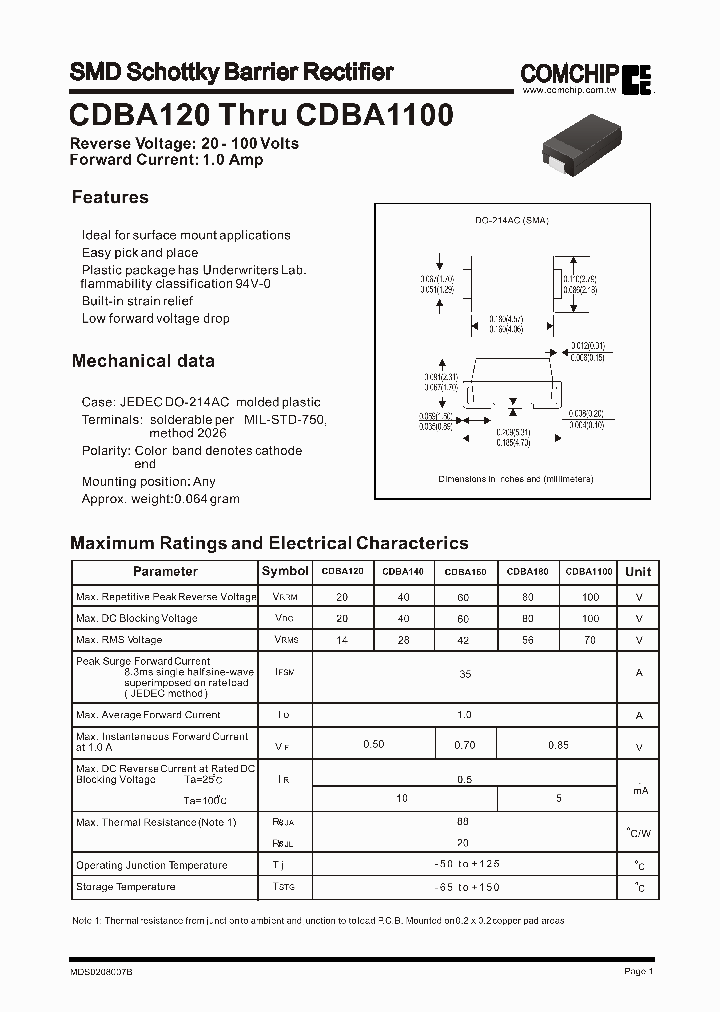 CDBA160_6052090.PDF Datasheet
