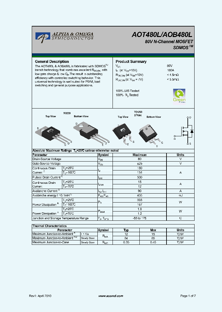 AOT480L_6060913.PDF Datasheet