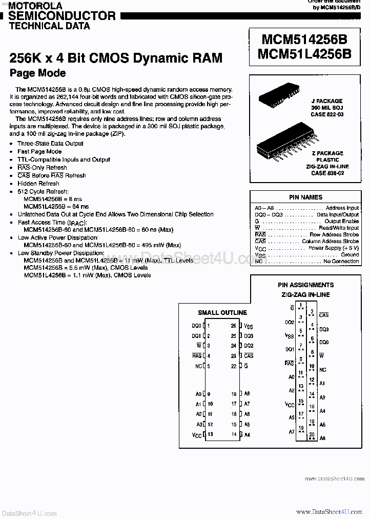 MCM51L4256B_6072734.PDF Datasheet
