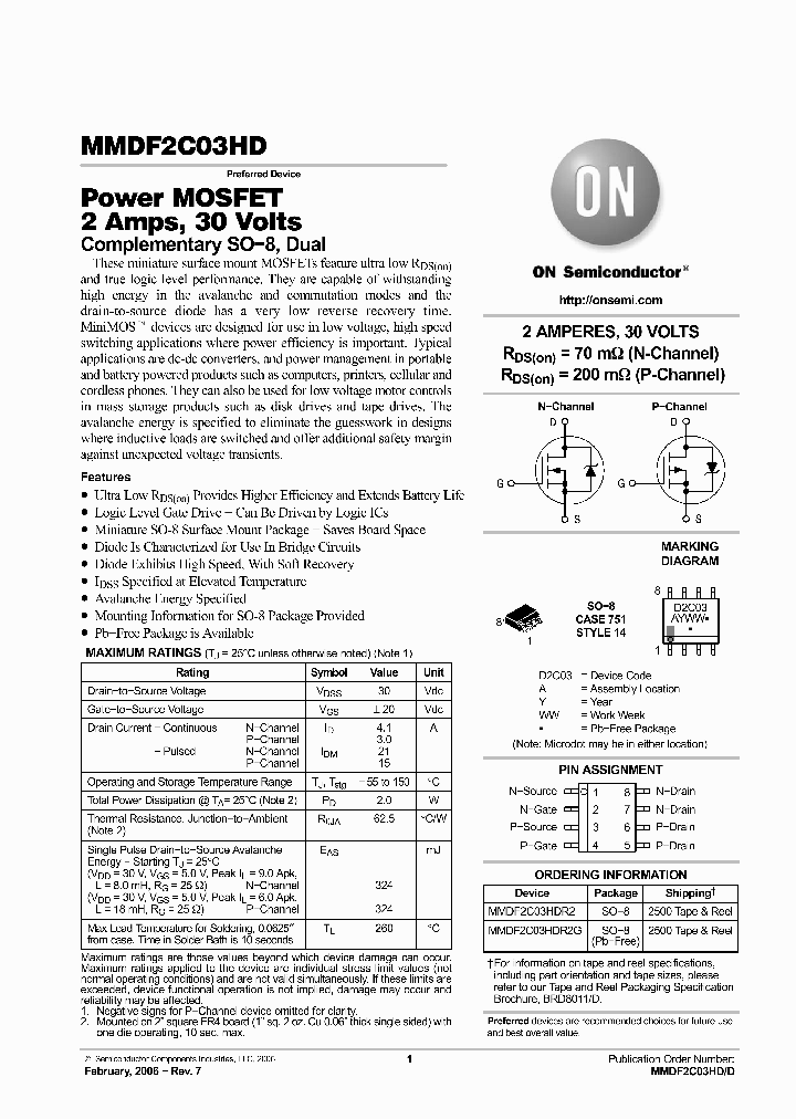 MMDF2C03HDR2G_6076621.PDF Datasheet
