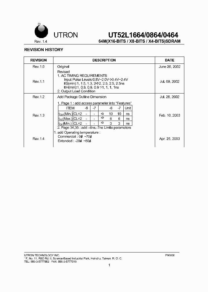 UT52L0864_6081971.PDF Datasheet