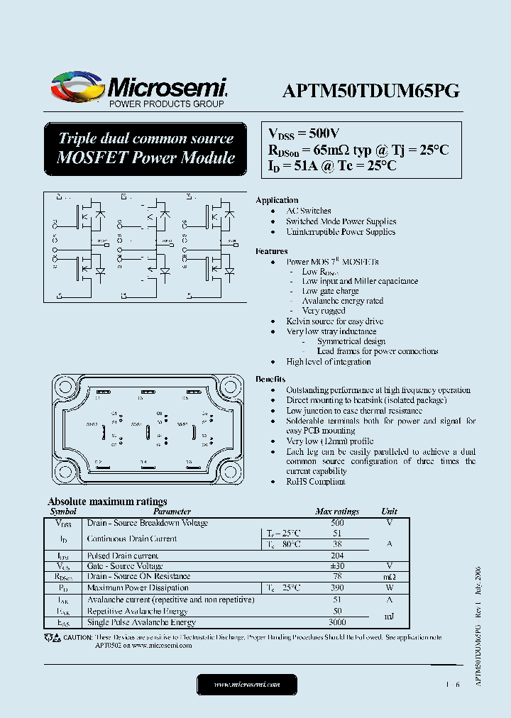 APTM50TDUM65PG_6095626.PDF Datasheet