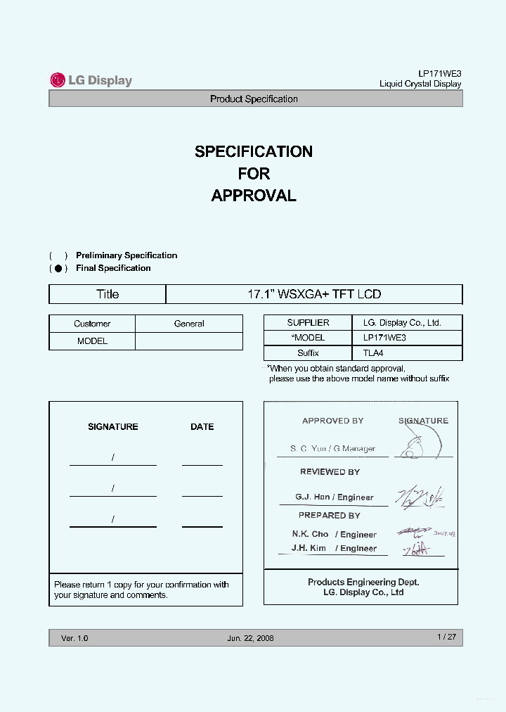 LP171WE3-TLA4_6102465.PDF Datasheet