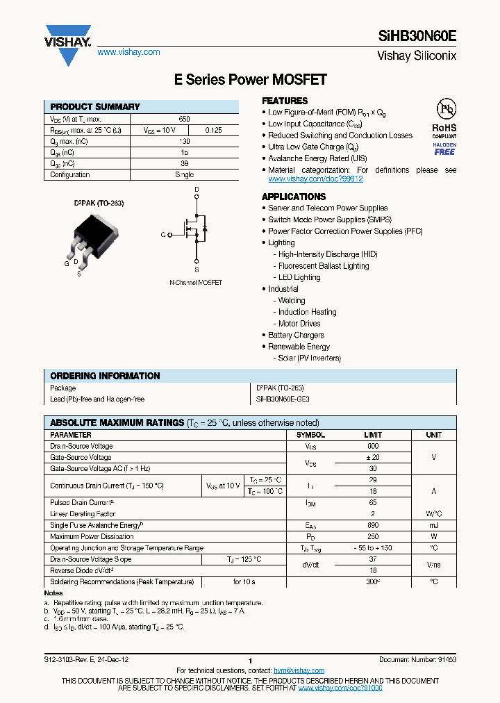 SIHB30N60E_6115044.PDF Datasheet