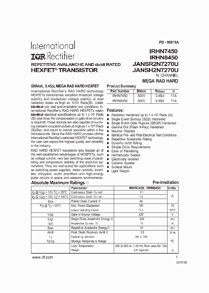 IRHN8450_6114991.PDF Datasheet