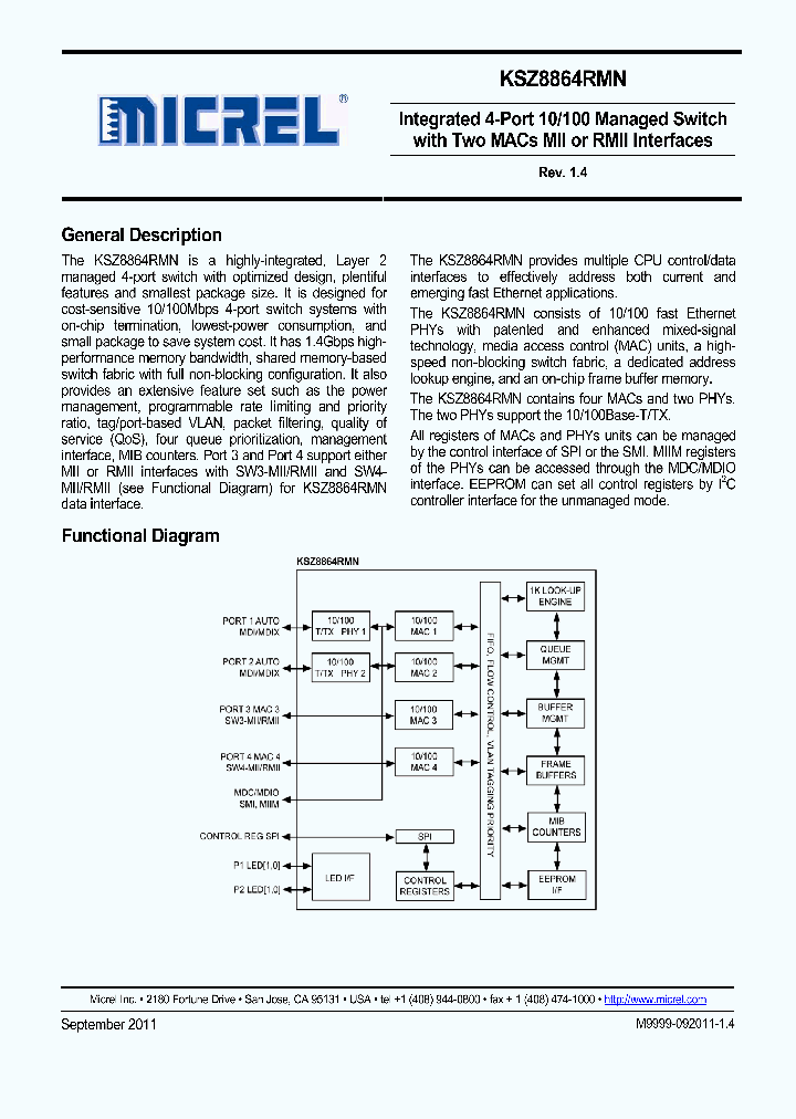 KSZ8864RMN_6119709.PDF Datasheet