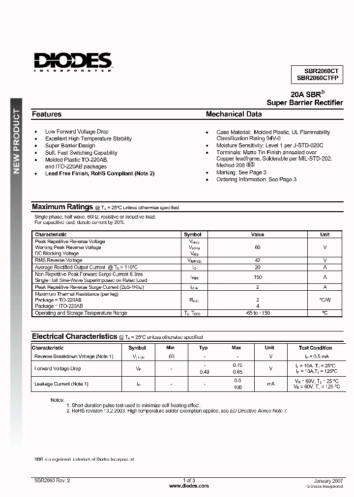 SBR2060CT_6129435.PDF Datasheet