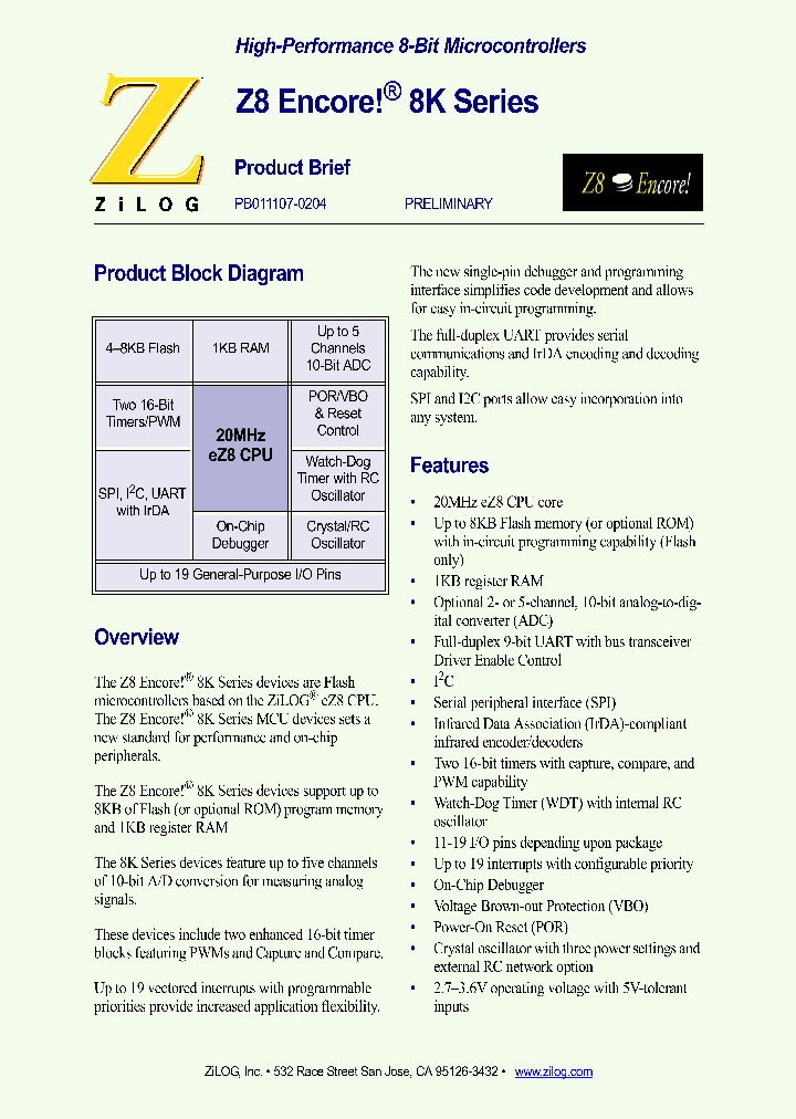 Z8F0822SJ020EC_6131036.PDF Datasheet