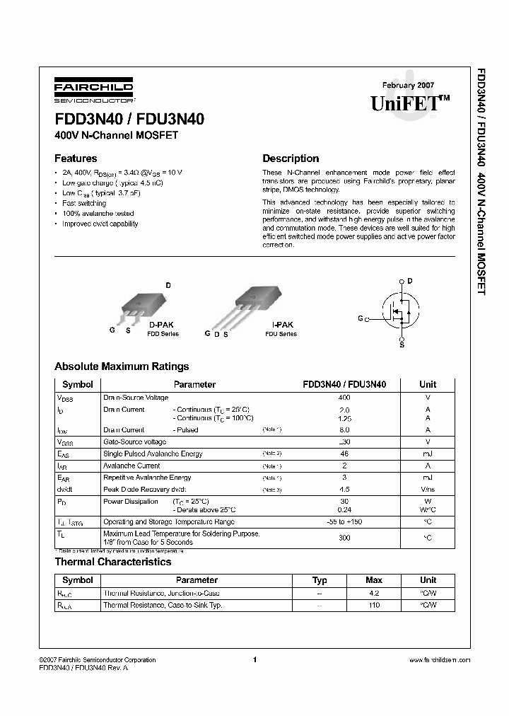 FDD3N40TM_6128836.PDF Datasheet