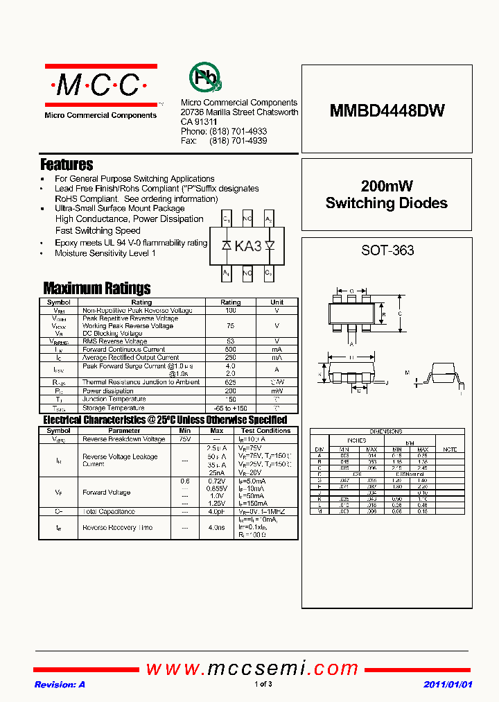 MMBD4448DW_6131856.PDF Datasheet