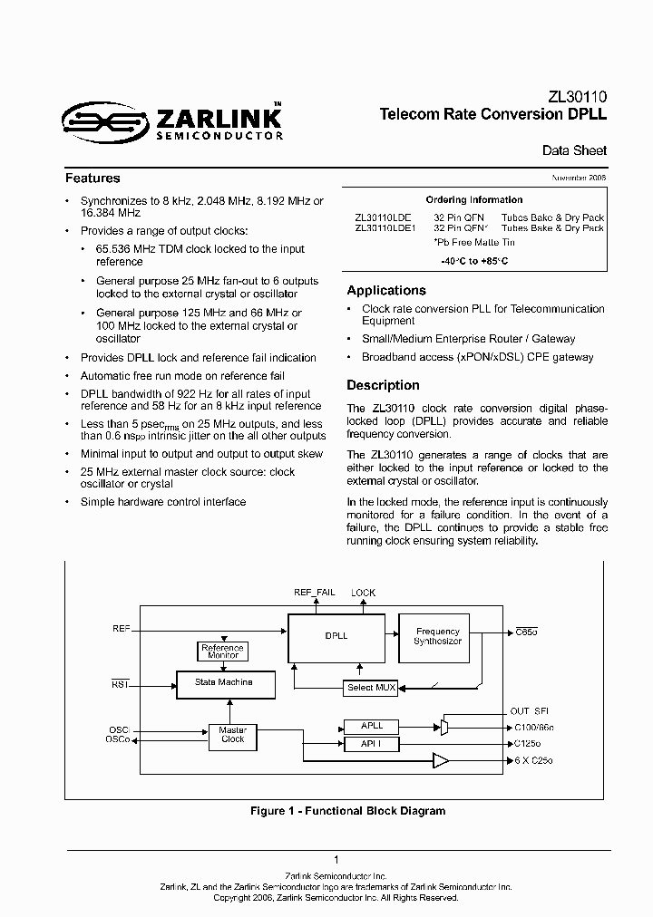 ZL30110_6132555.PDF Datasheet