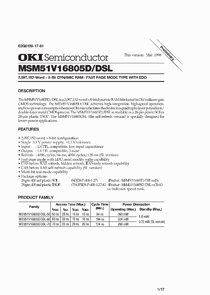 MSM51V16805D-70TS-K_6140018.PDF Datasheet