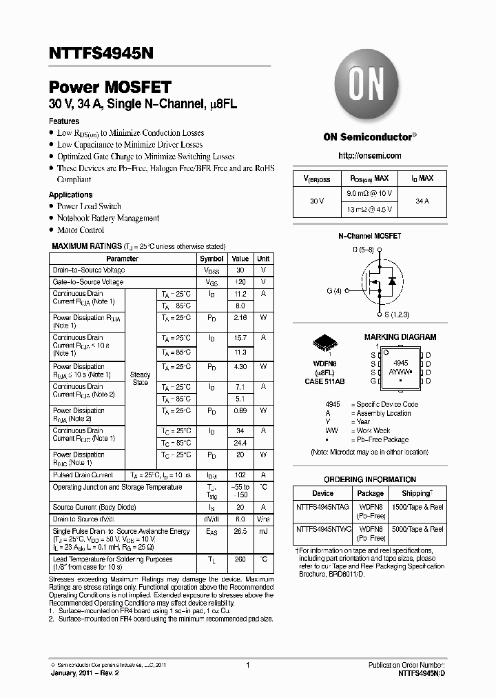 NTTFS4945NTAG_6145552.PDF Datasheet