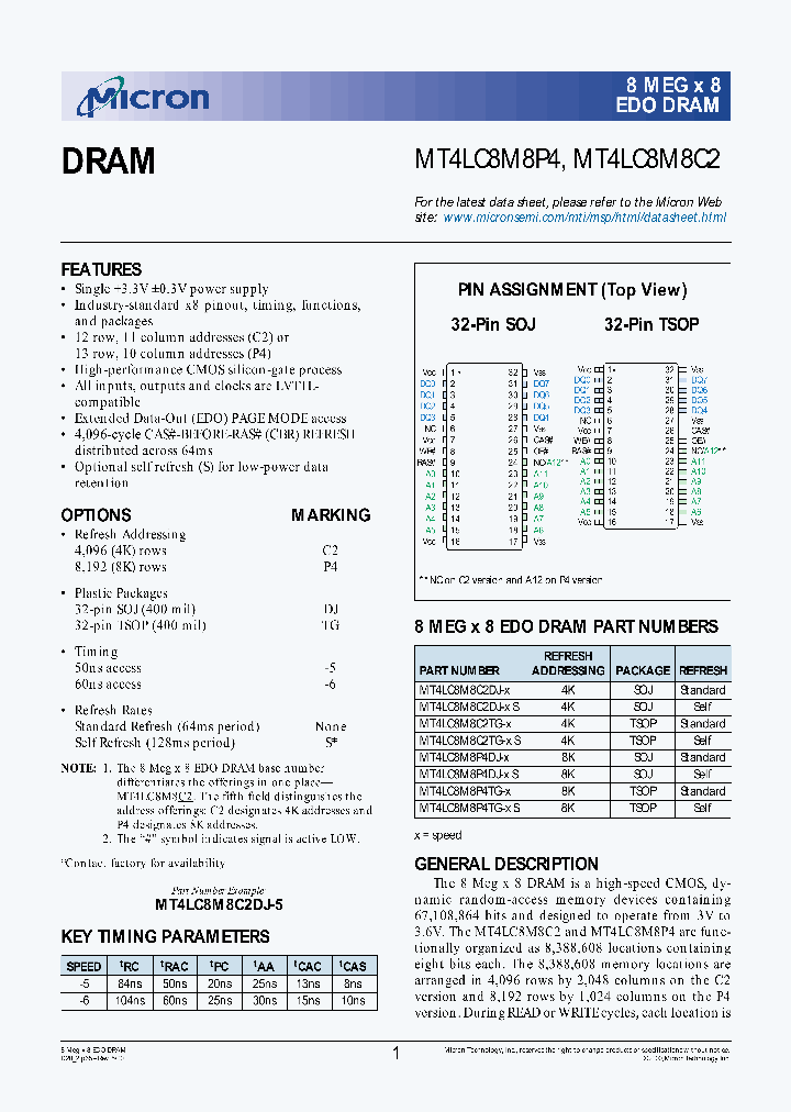 MT4LC8M8C2TG-6_6146599.PDF Datasheet