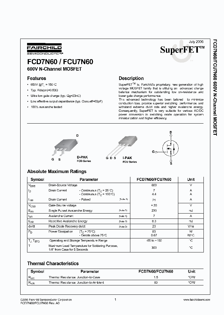 FCD7N60TM_6147308.PDF Datasheet
