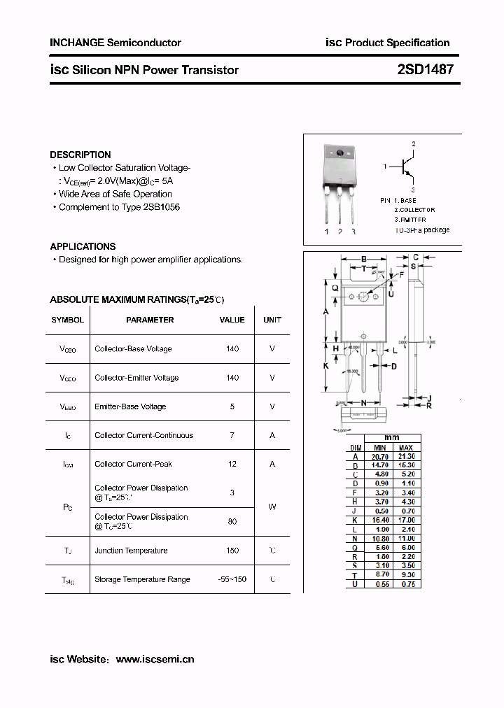 2SD1487_6149880.PDF Datasheet