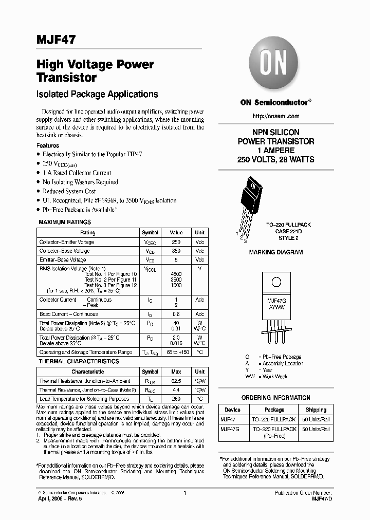 MJF47_6150805.PDF Datasheet