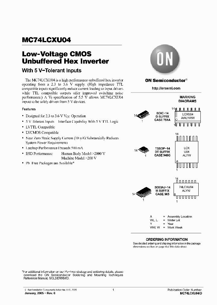 MC74LCXU04DR2_6167598.PDF Datasheet
