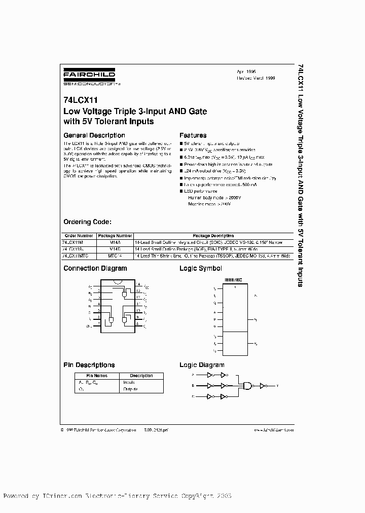 74LCX11MX_6174926.PDF Datasheet