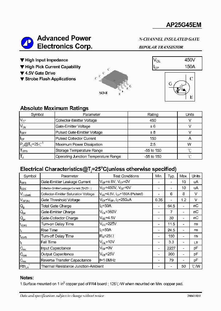 AP25G45EM_6173288.PDF Datasheet
