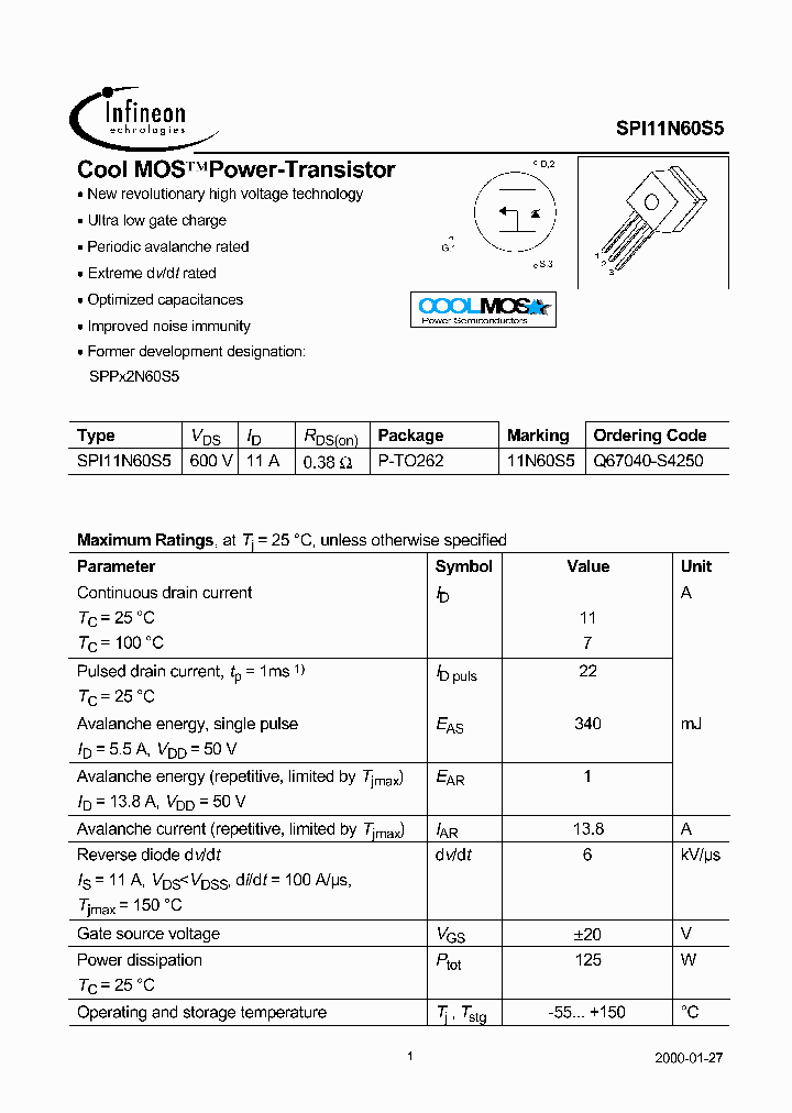 SPI11N60S5_6180745.PDF Datasheet