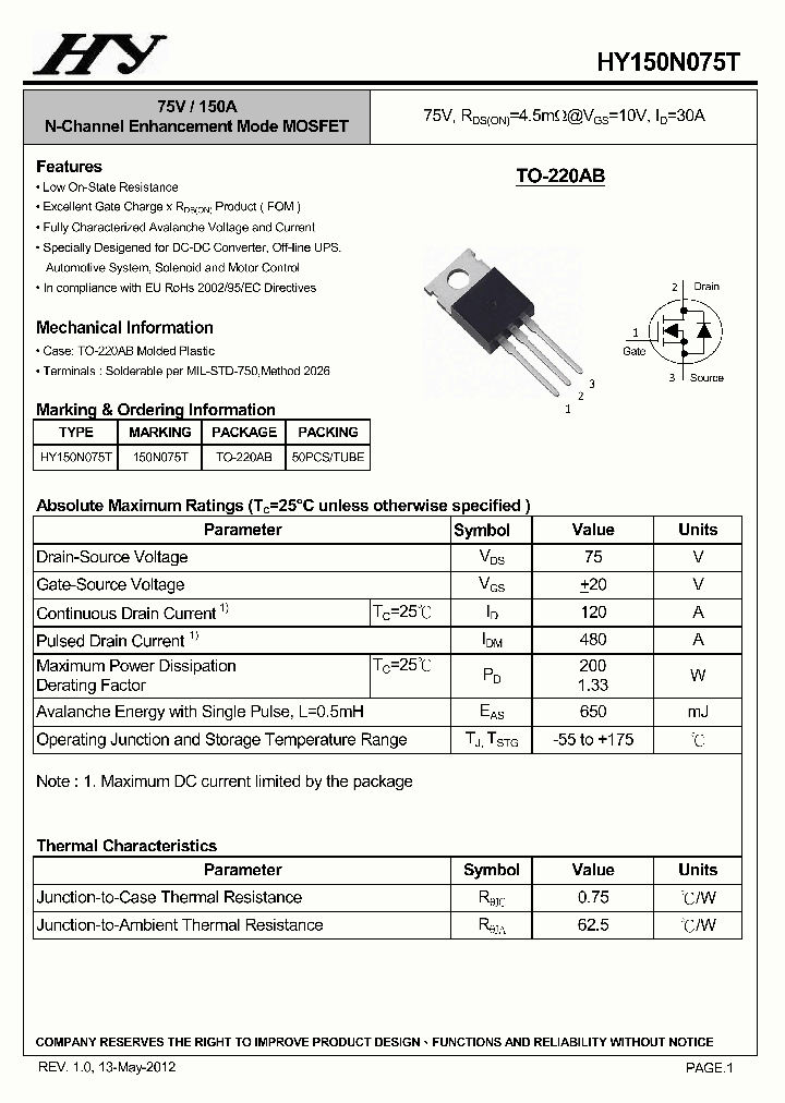 HY150N075T_6195318.PDF Datasheet